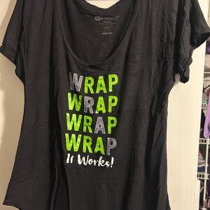 Black Tee with Neon Green and White Text